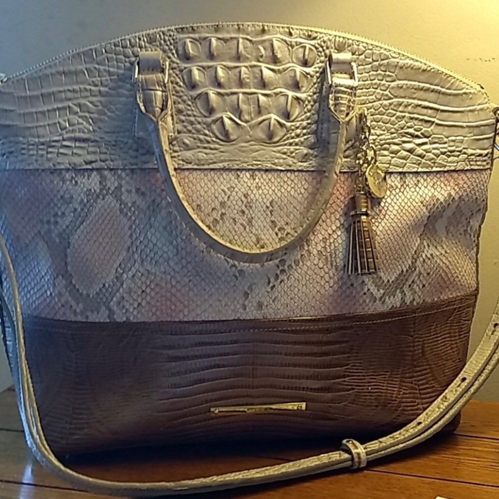 Brahmin Large Duxbury in Pink Madera 15”W x 12”H x 5”Side